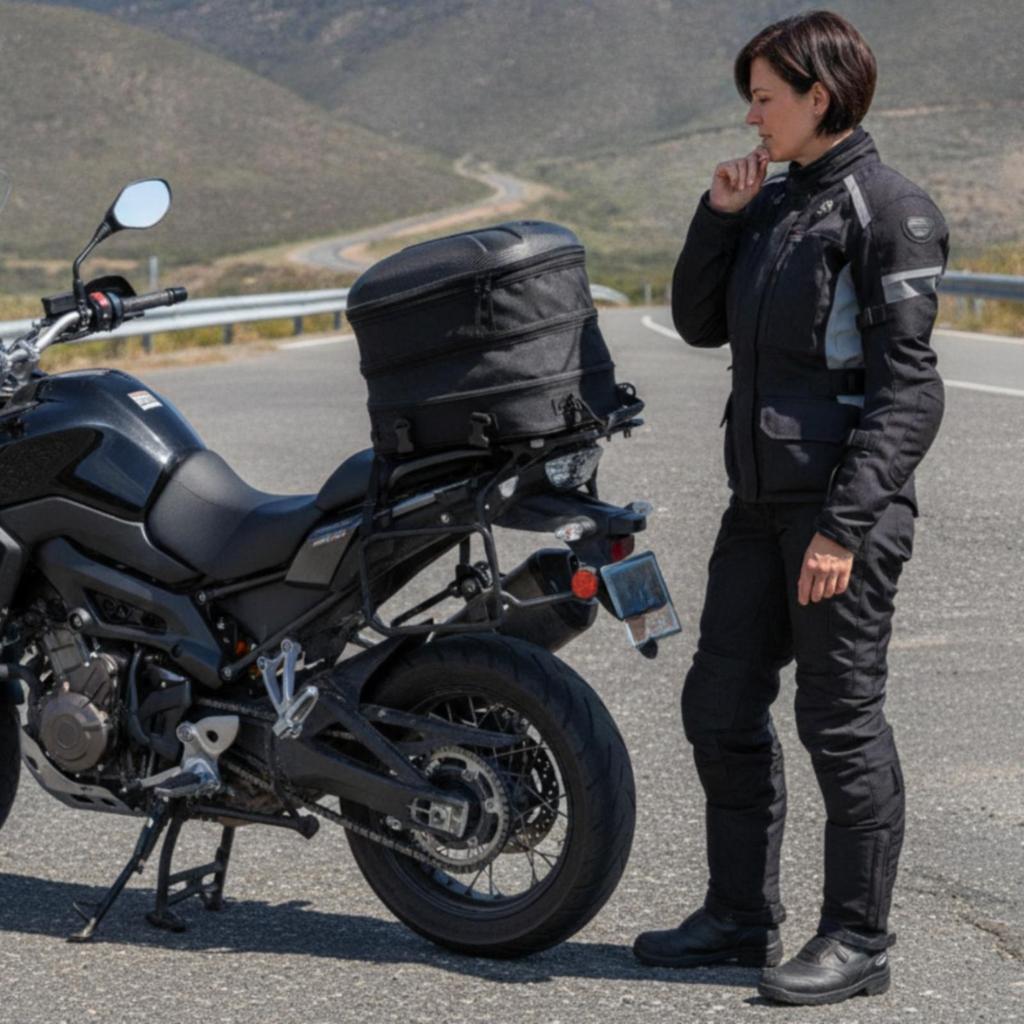 Motorcycle Tail Bag Rigid-Shell Luggage Portable for Road Trips