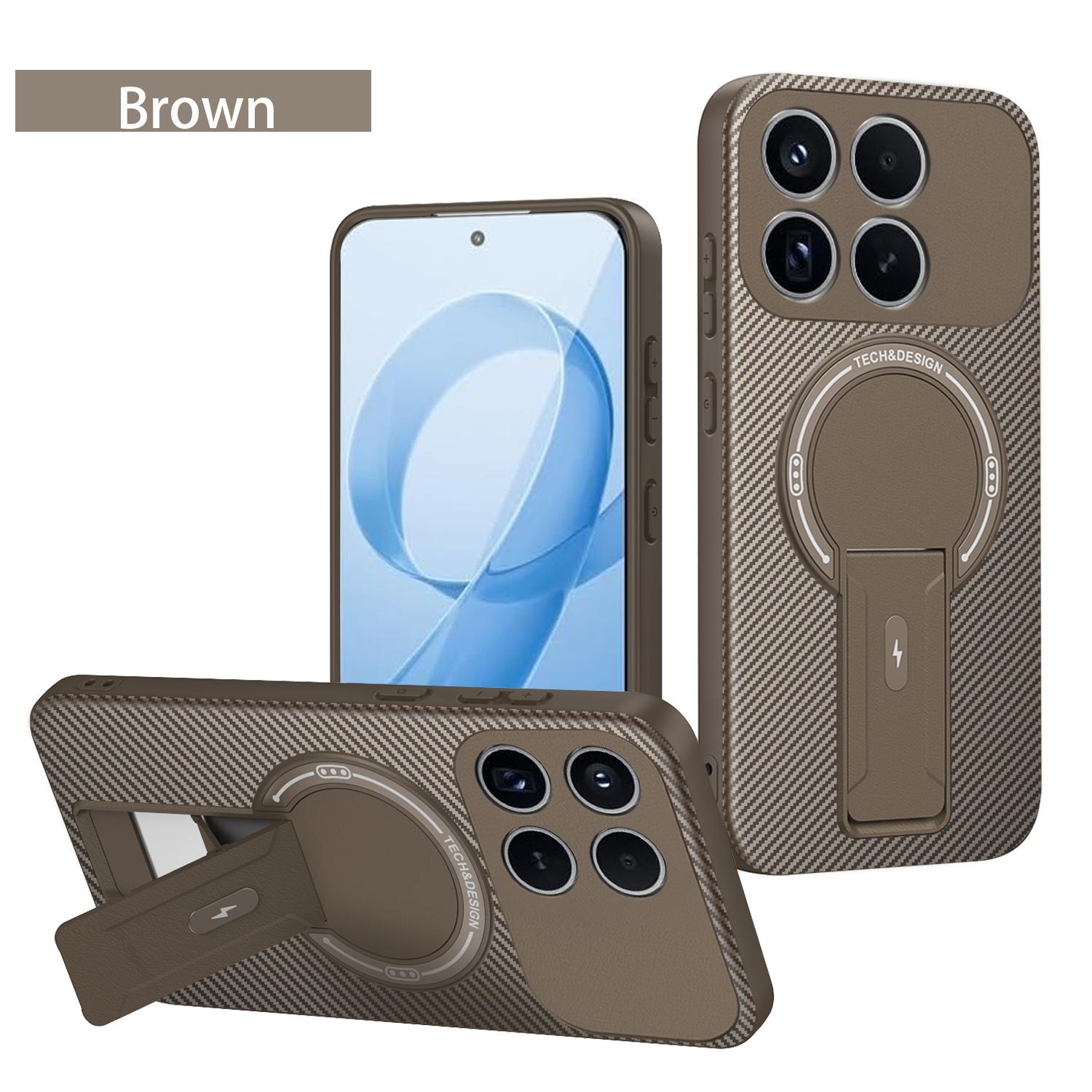 

Soft Phone Case for Xiaomi Poco F8 F7 Pro Ultra F8Pro F8Ultra F7Pro F7Ultra 5G Holder Carbon Fiber Texture Magnetic Bumper Cover Poco F7 Ultra світло-коричневого кольору