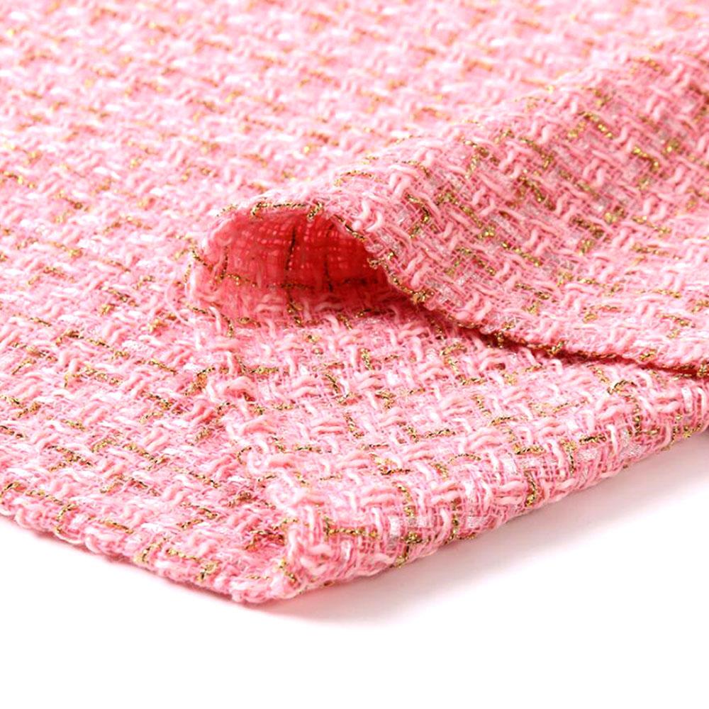 Woolen Tweed Coarse Lady Style Fiber Plaid Woven Fabric DIY Coat Clothing Dress Handmade Sewing Quilting Autumn Winter