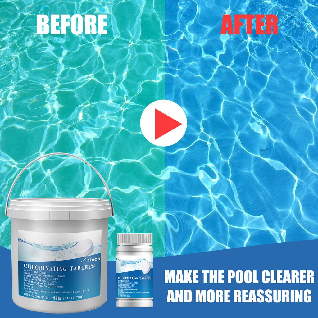 Multifunktionale Chlortabletten für Pools 100g Schnelllösliche Formel sorgt für klare und saubere Poolwasserqualität