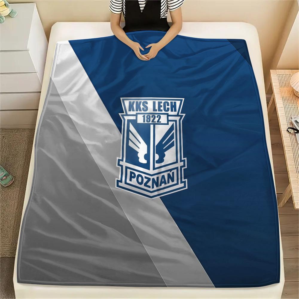 KKS Lech Poznan Flannel Blanket, High quality Comfortable for All Seasons, Home Decor, Warmth and Comfort