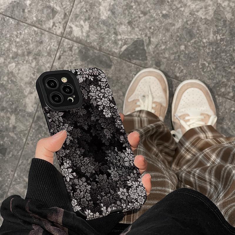Dark Leaf Flower iPhone 14 Pro Max Case - Advanced Personalization for Apple 12/13/15