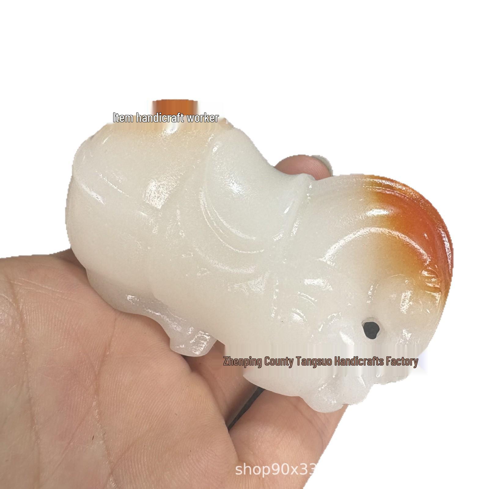 Afghan White Marble Zodiac Horse 3D Jade Art Piece