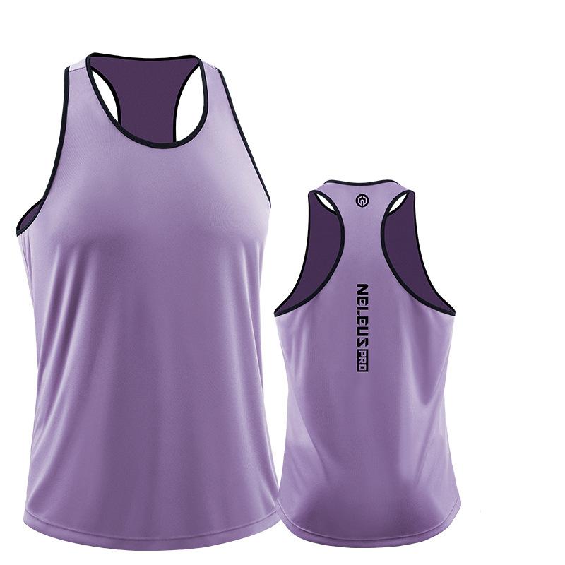 

Мужская спортивная безрукавка свободная одежда для фитнеса однотонная быстросохнущая майка баскетбольная беговая майка XXL фиолетовый