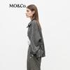 MO&Co. Plaid Lapel Collar Long Sleeve Top