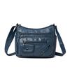 Dameveske i mykt skinn Mammaveske Flere rom Flere glidelåser Stor kapasitet Skulderveske Crossbody-veske