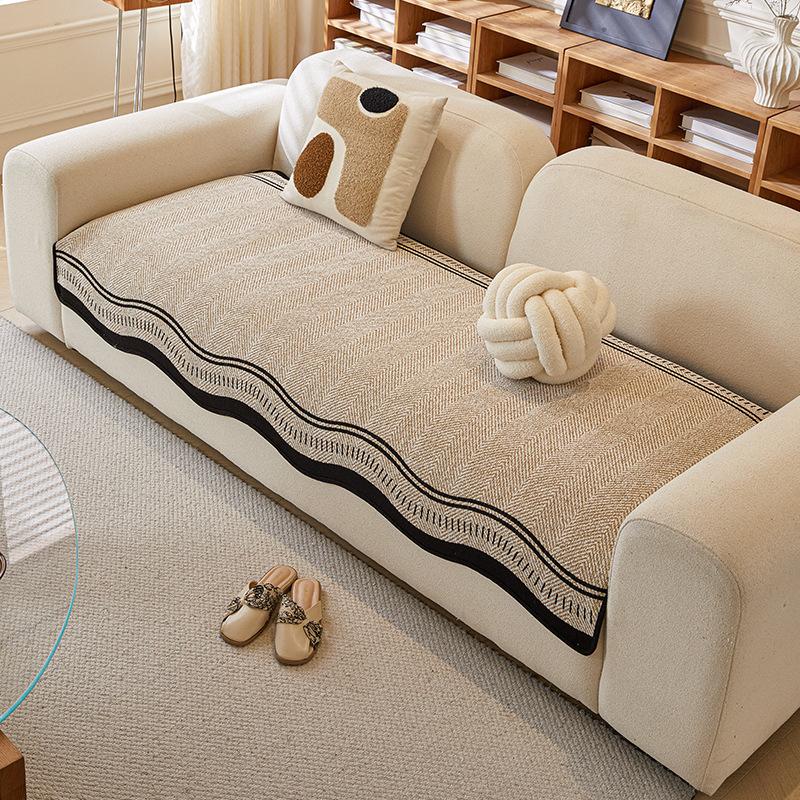 Special-Shaped Sofa Cushion  New Irregular Seat Cushion Fixed Non-Slip Machine Washable High-End Straight Row Sofa Cover