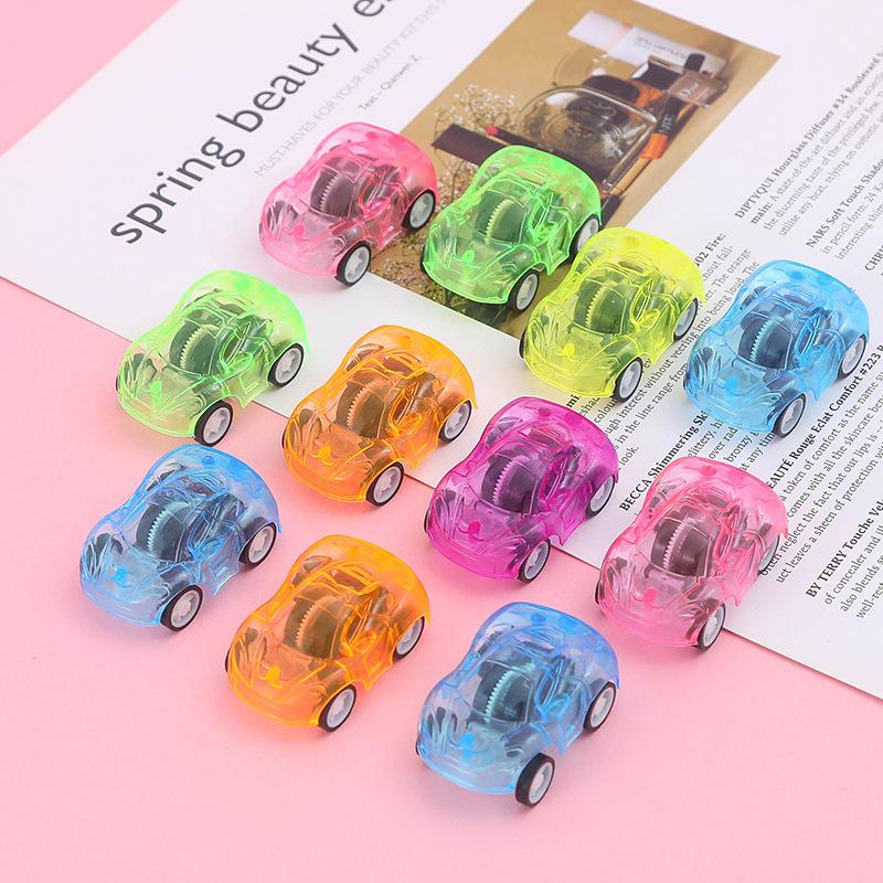 20Pcs Creative Mini Car Boys Kid Plastic Transparent Pull Back Car Small Aircraft Toys Favor Party Educational Birthday Gifts