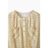 Benetton Smoking Hem Check Sheer Blouse Babl96631