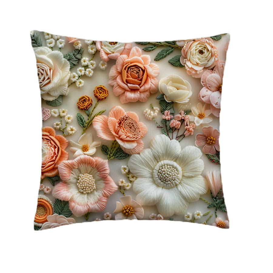 1pcs 45cm 3D Soft Cushion Pillow Cover Elegant Plant Floral Pillowcase for Home Living Room Bedroom Decoration Cushion Cover