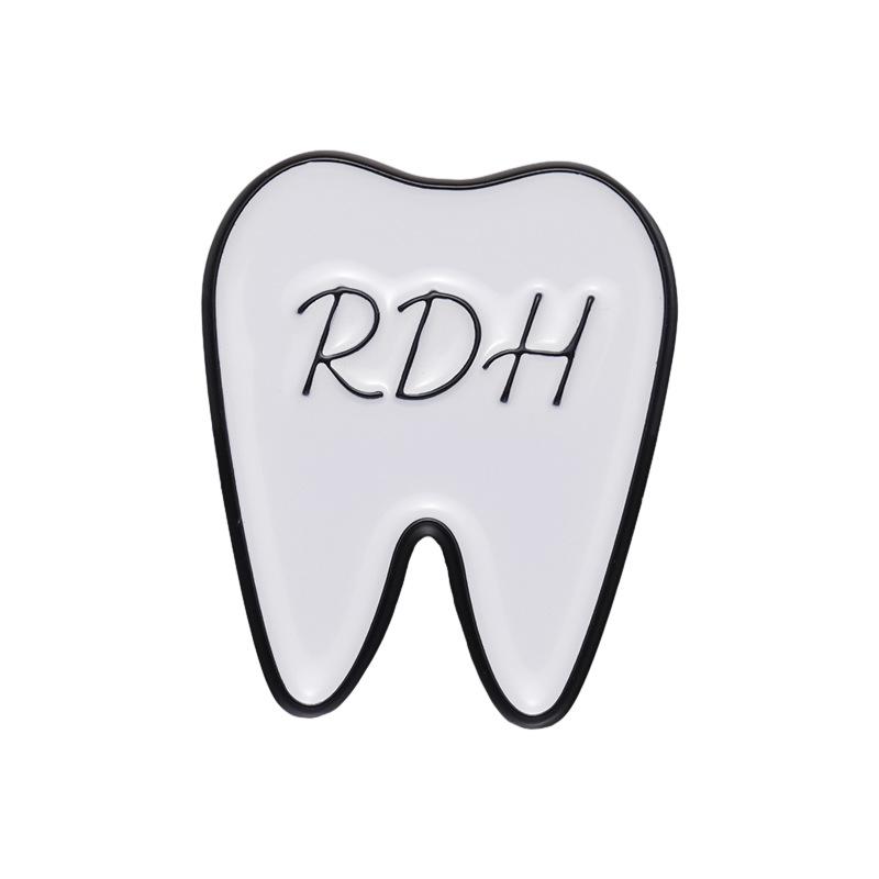 

Eyecatching Cartoon Tooth Brooch Creative Alloy Pin For Trendy Accessories Medical XZ9891