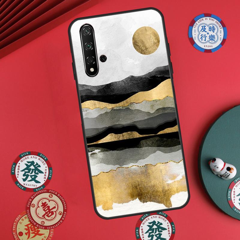 Gold Landscape painting For Huawei Nova 12s 12i 7i 8i 11i Y73 Y70 Y90 Y60 Y72 Y61 Y91 9 10 SE P30 Pro P40 Lite Case