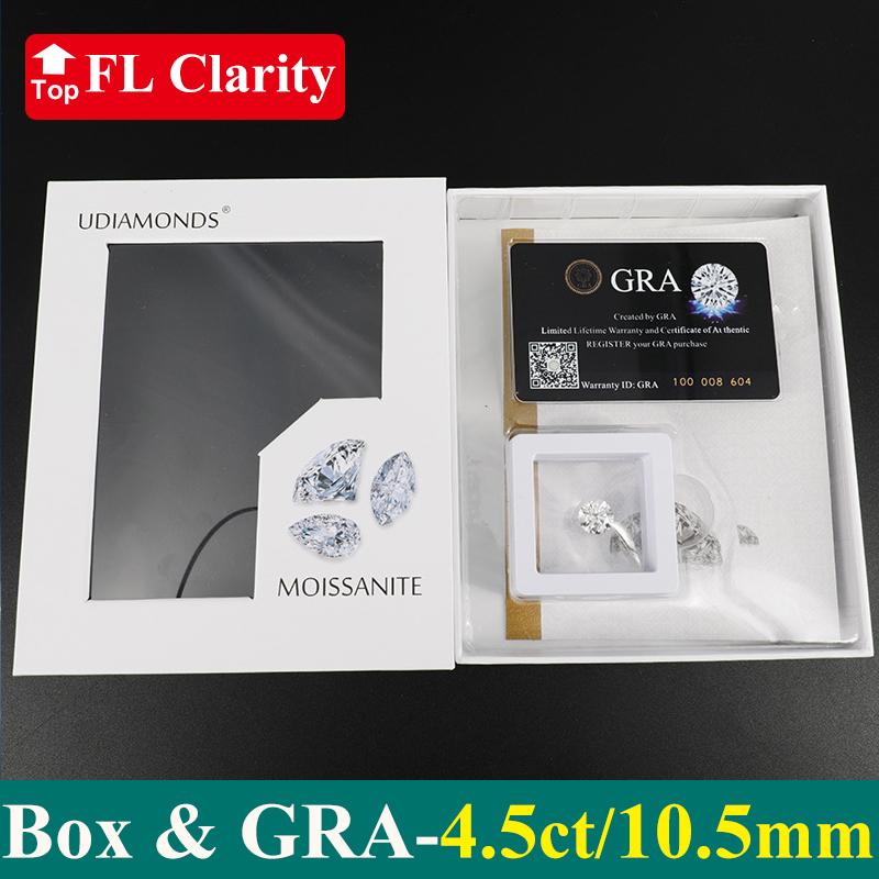 [ 3EX & FL ] New Package 0.1-30ct Super White D Color 3EX Cut FL Clarity Moissanite Loose Stone Pass Diamond Tester with GRA