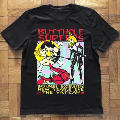 Vtg Butthole Surfers Band Cotone Nero Taglia Intera Uomo Donna Maglietta BL236