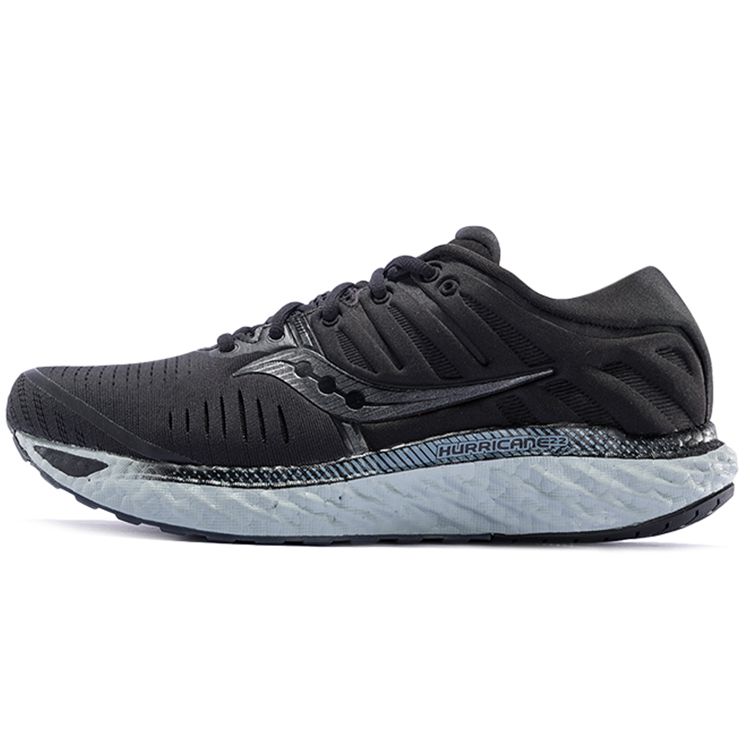 Saucony Hurricane 22 Stability Comfortable Mesh Cushioning Lightweight Slip-Resistant Support Low-Top Running Shoes Men sneaker Black Gray S20544-35