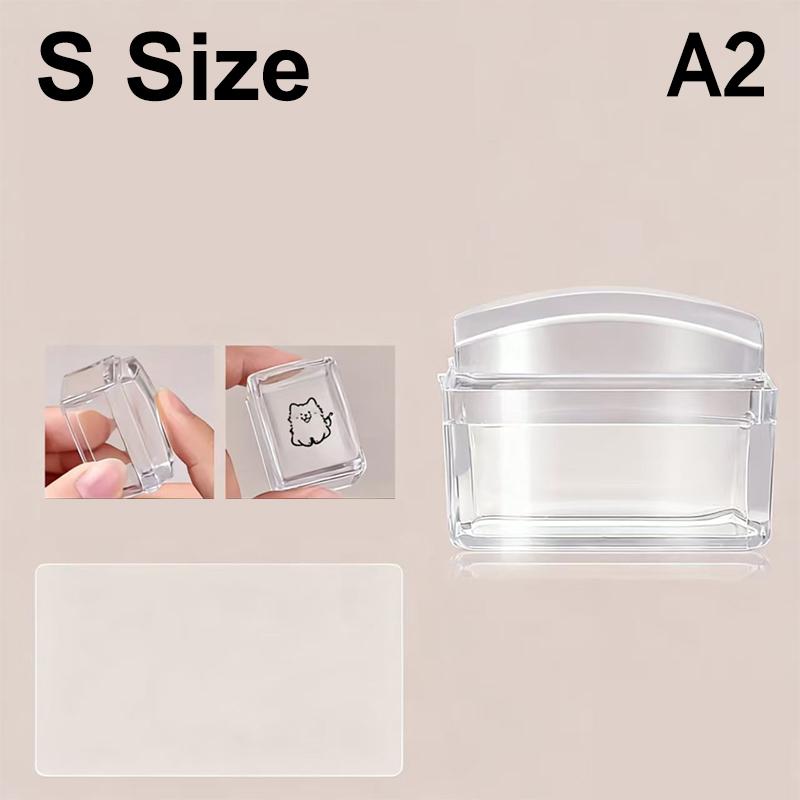 Transparent Nail Seal With Scraper Erasable French Nails Stamp Template Printing Tool Nail Polish Stamping Manicure Tool