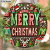 2D Flat 1pc Winter Merry Christmas Sweater Logo Wooden Sign Decoration, Front Door Embossed Effect Wall Decoration, Suitable for Home Office, Garden