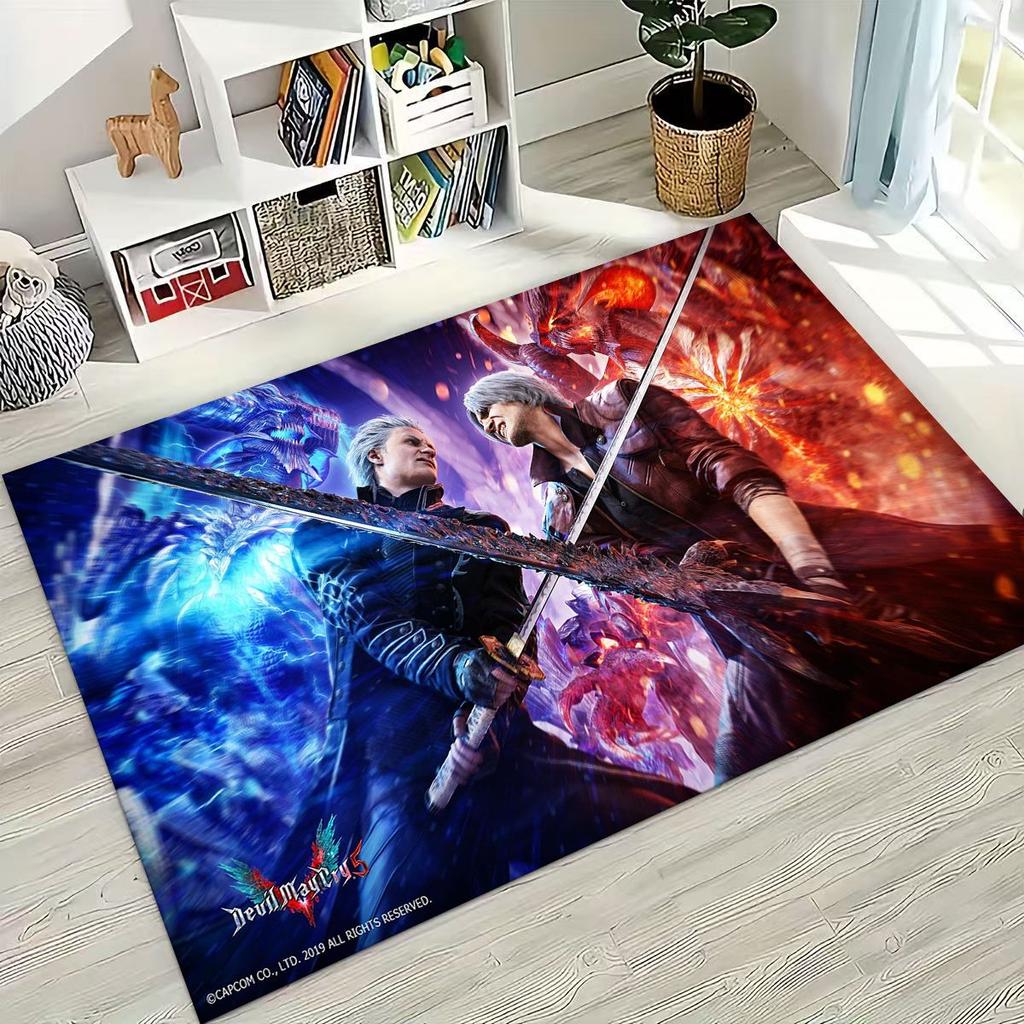 3D D-Devil May Cry DMC Games Vergil Dante Tapijt voor Slaapkamer Woonkamer Bank Huis Deurmat Decor, Groot Kinderspeel Antislip Vloermat