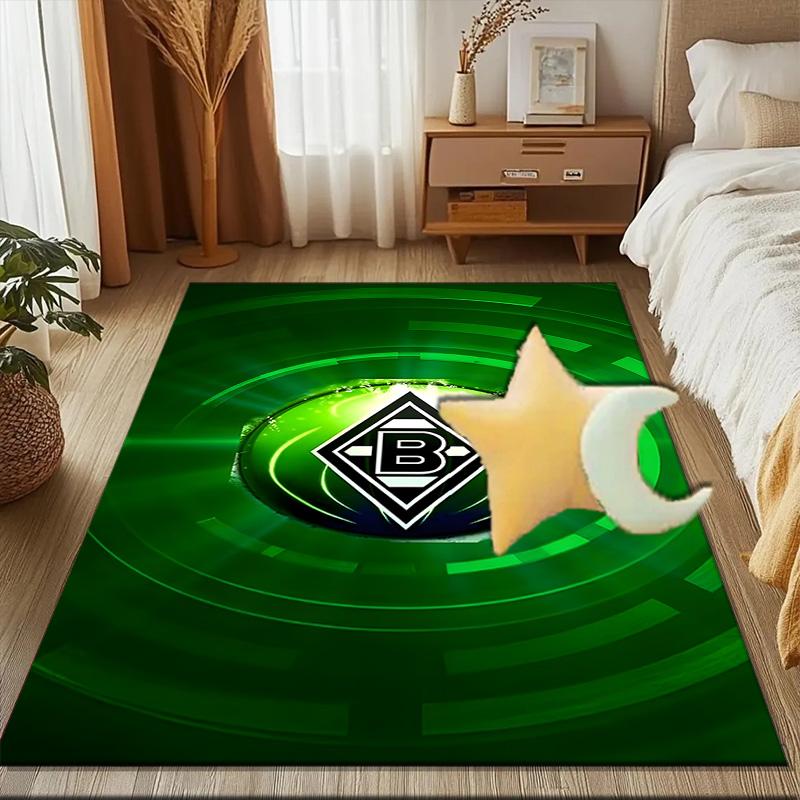 Mönchengladbach Wappen Teppich für Wohnzimmer, Spielzimmer, Büro, Schlafzimmer, Bürobodenmatte Verspieltes Design, Fan Geschenke Weihnachtsdeko