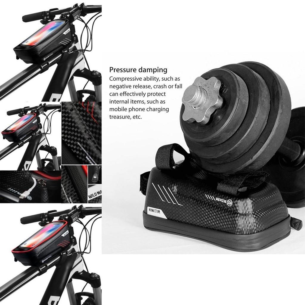 Durable Waterproof Bicycle Cycling Bike Front Top Tube Frame Bag With Tpu Touch Screen Phone Holder Case