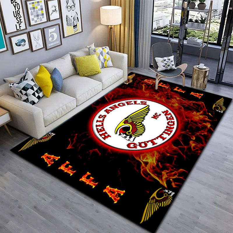 Gang Motorcycle enthusiasts Hells Angels Motorcycle Club carpet is suitable for living room and bedroom doormats office balcony decorative carpet V8