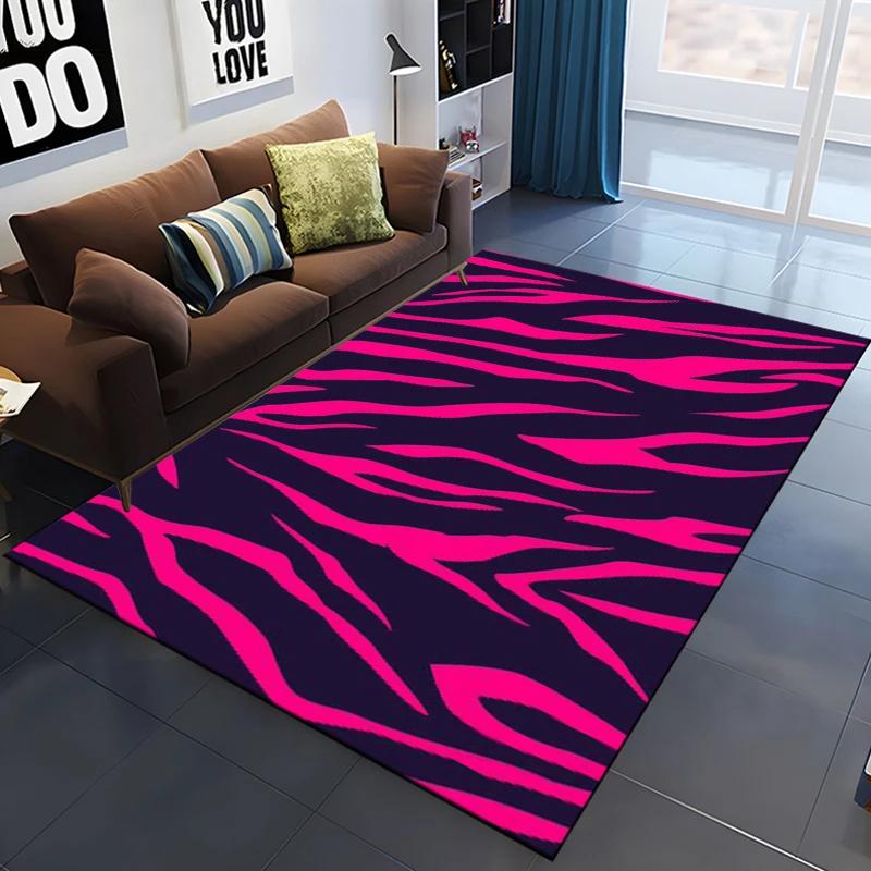 Zebra Stripes Area Rug Animal Skin Print Doormat African Wildlife Animal Carpet for Bedroom Playroom Living Room Soft Floor Mat