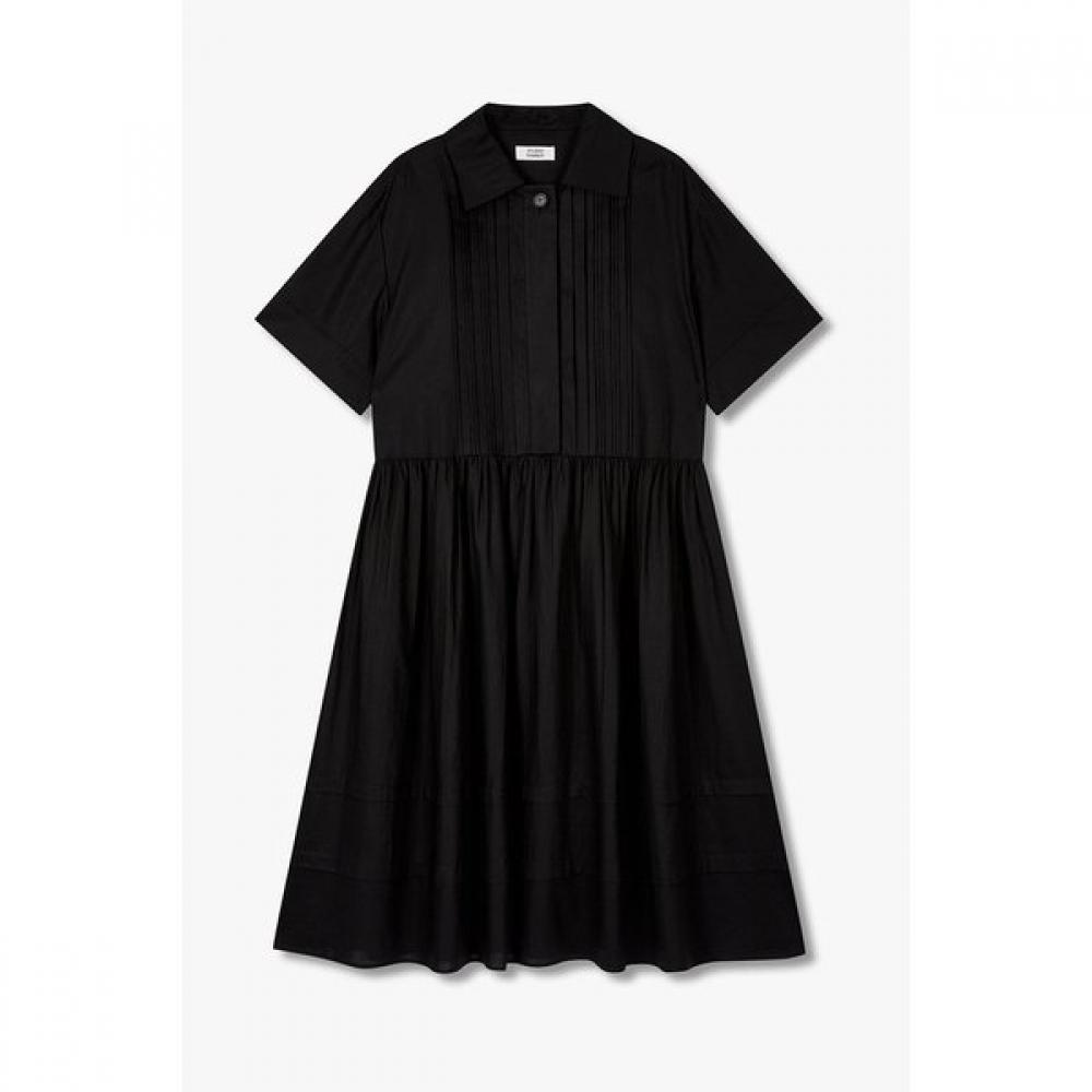 Studio Tomboy Pintuck Shirt Style Shirred Dress  9105341120ct 