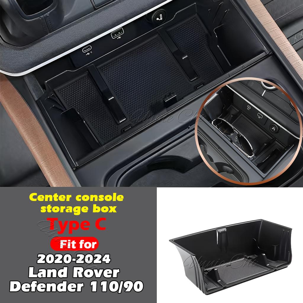 For Defender Center Storage Box Organizer For Land Rover Defender 90 110 Parts -2024 Armrest Compartment Tray Door Pocket