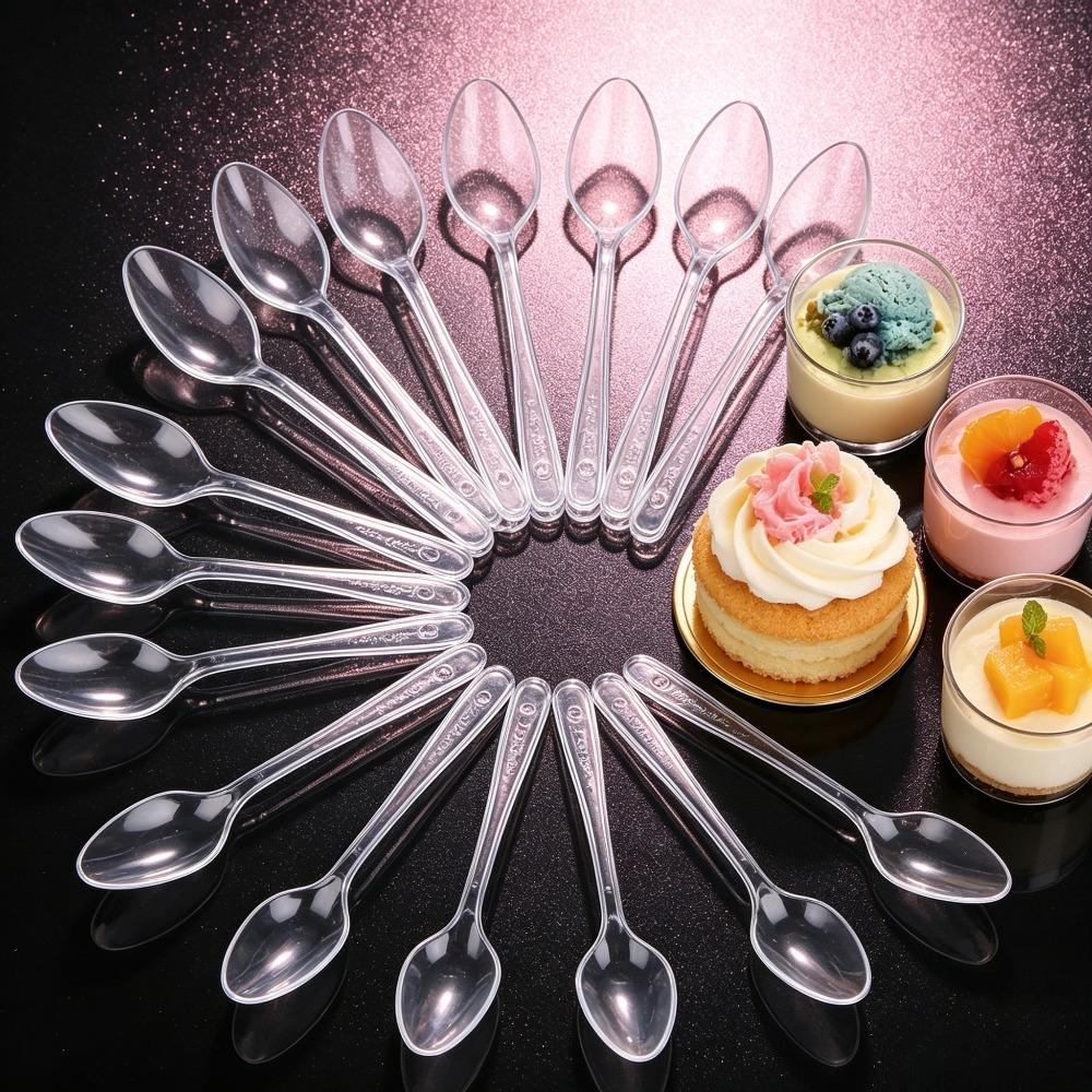 40/120pcs Mini dessert spoons, cake spoons, including ice cream tasting, pudding cake, and mousse spoons, are perfect for bakery shops, cake