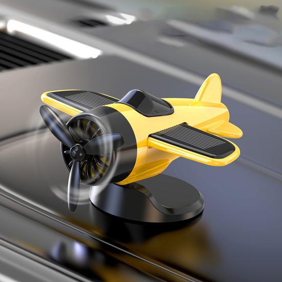 Decorazione Auto Aeroplano ad Energia Solare Ornamento Dinamico da Cruscotto con Movimento Planante Elica Silenziosa Rotante Piccola Aeroplano Accessori Drift