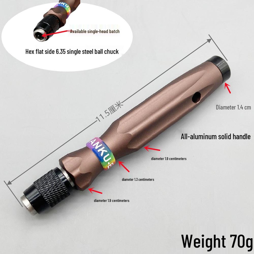 All-Aluminum 6.35mm Magnetic Self-Locking Multi-Purpose Screwdriver Handle