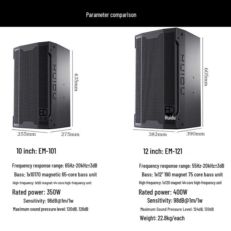 HuiDu EM-121 Professional Full-Range Stage Speaker CN plug (adapter included)