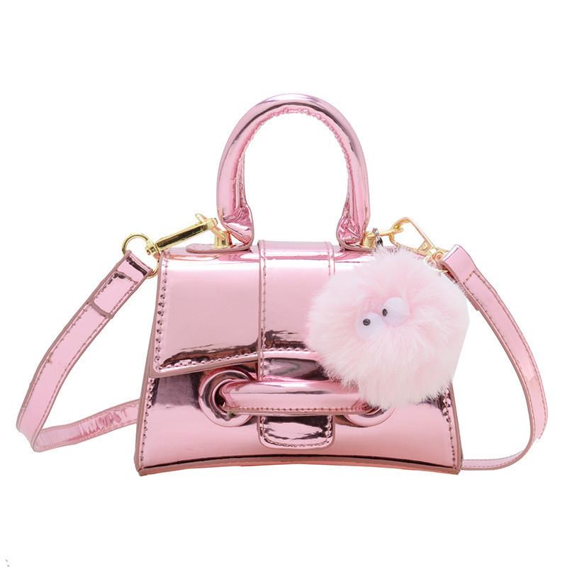 Stylish Mini Pu Leather Kids Handbag In Black Pink And Silver For Boys And Girls