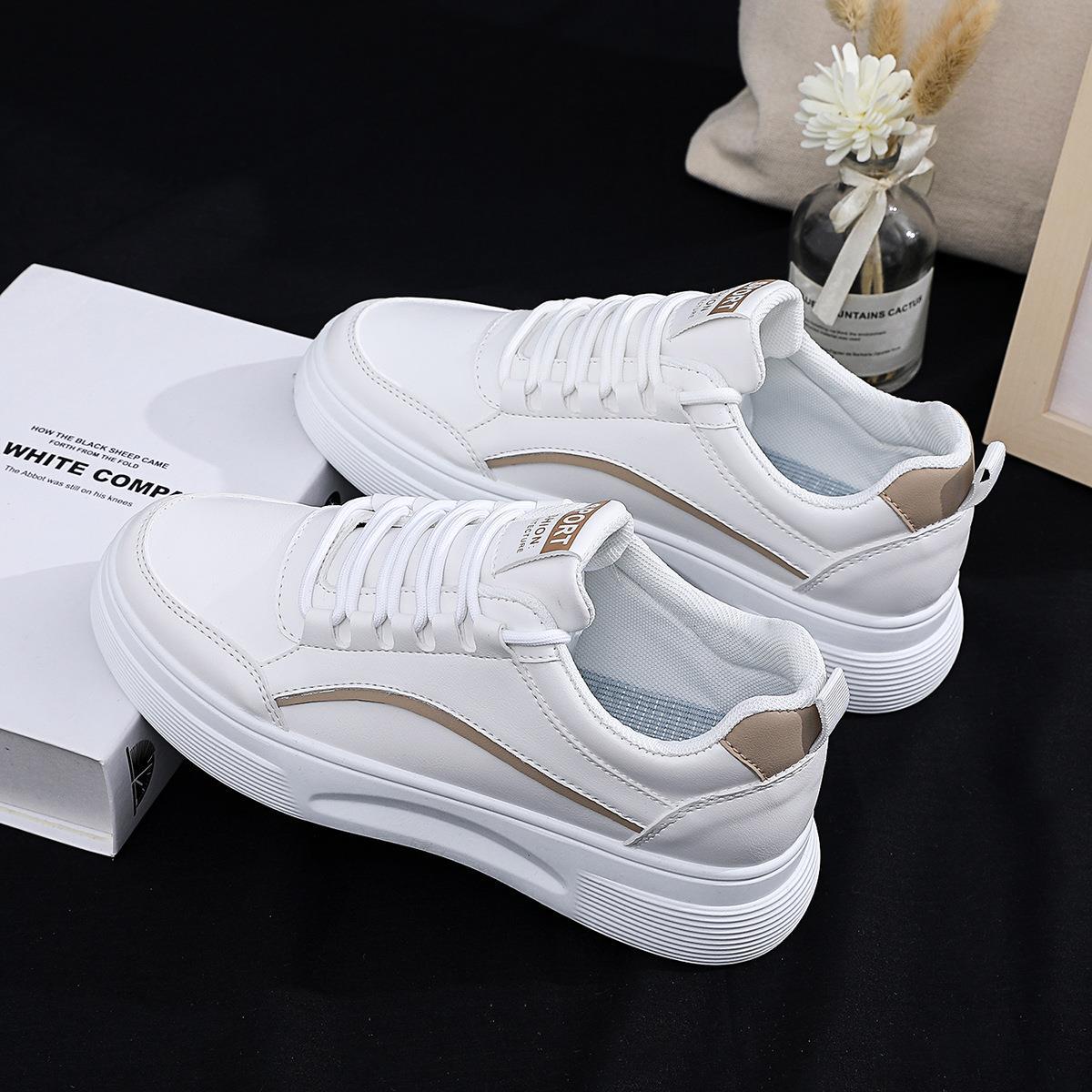 

Little White Shoes Women s Summer 2025 Spring New Versatile Explosive Student Sports Flat Bottom Casual Thick Bottom Height Increasing Board Shoes 40