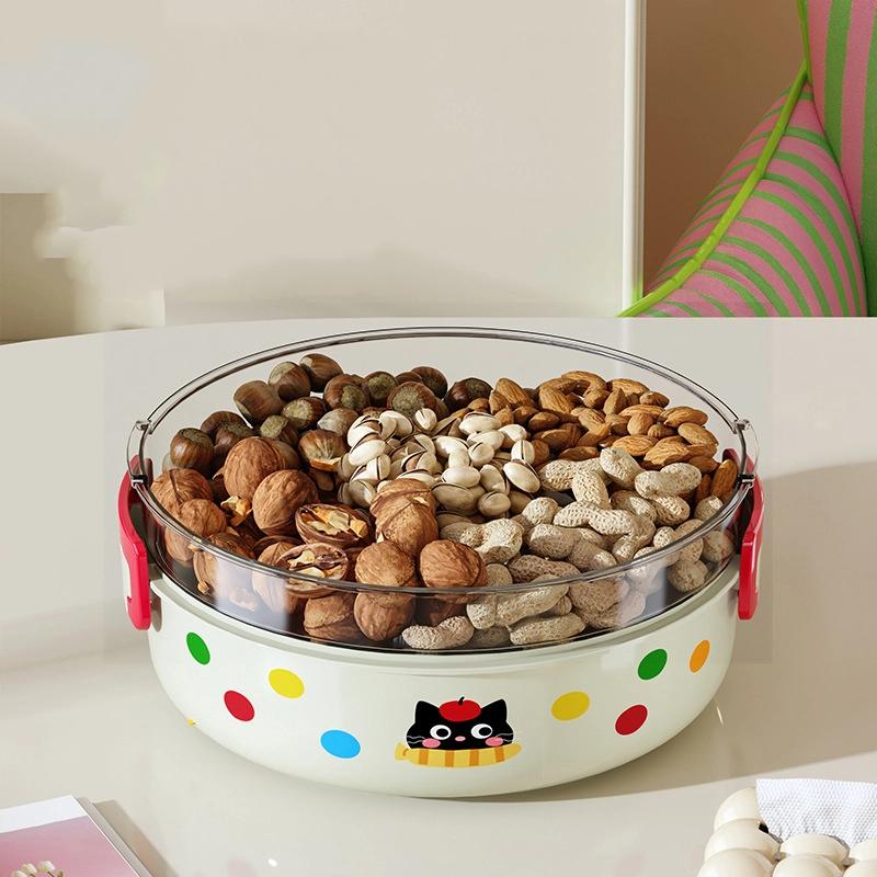 Double Layer Fruit Plate For Living Room Home Use Creative Snack And Nut Storage Box Candy Bowl Unique Design Fruit Holder