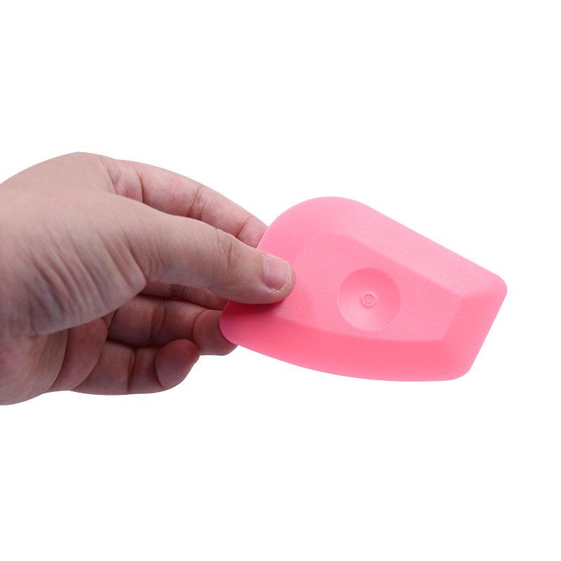 Pink Small Irregular Edge Squeegee Scraper for Car Film and Phone Screen Protector Application