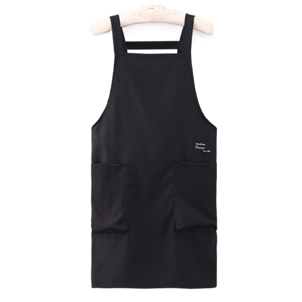 Fashion Waterproof Apron Anti-fouling Oilproof Kitchen Smock Sleeveless Cooking Apron чёрный