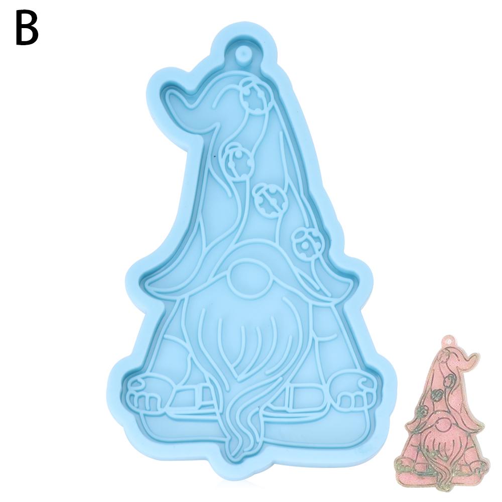 Christmas Silicone Mold Xtmas Tree Hanging Tags Keychain Pendant Mold Santa Claus Elk Resin Craft Mold Candy Chocolate Cake Tool