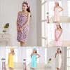 Soft Flannel Women's Bathrobe With Bowknot And Headband Perfect For Daily Wear