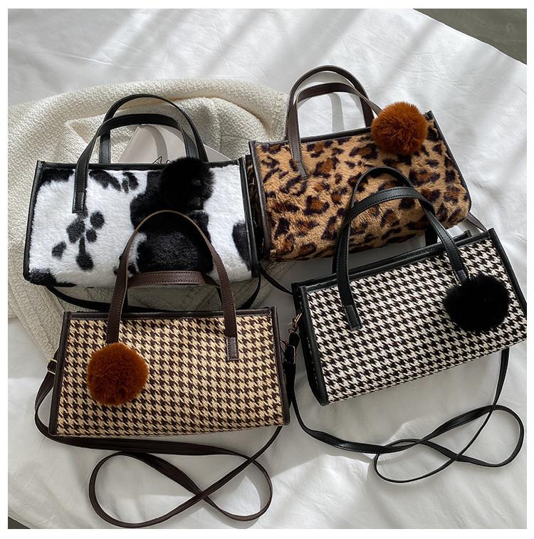 Large Capacity Plush Tote Bag Women's Handbag 2023 Spring New Fashion Street Trend Shoulder Crossbody Bag
