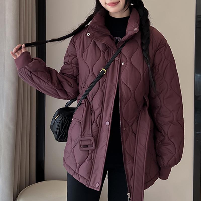 Fashion Winter Woman Parkas With Belt Loose Thick Warm Jackets Women's Coats