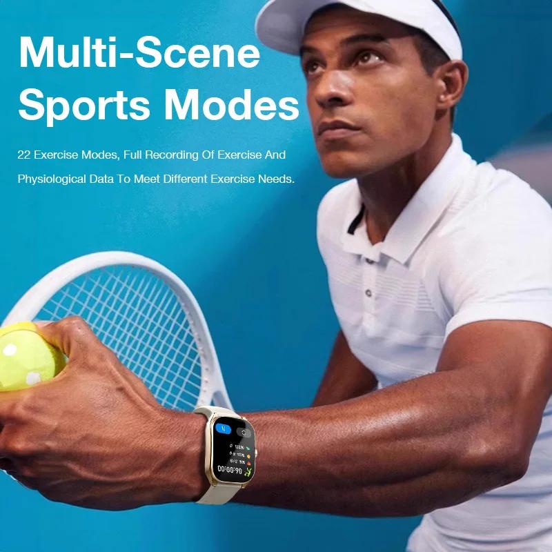 Curve 2.01'' Couple Smart Watch IP68 Waterproof HD Screen Health Monitoring with Blood Pressure Home Monitoring 100+ Sport Modes