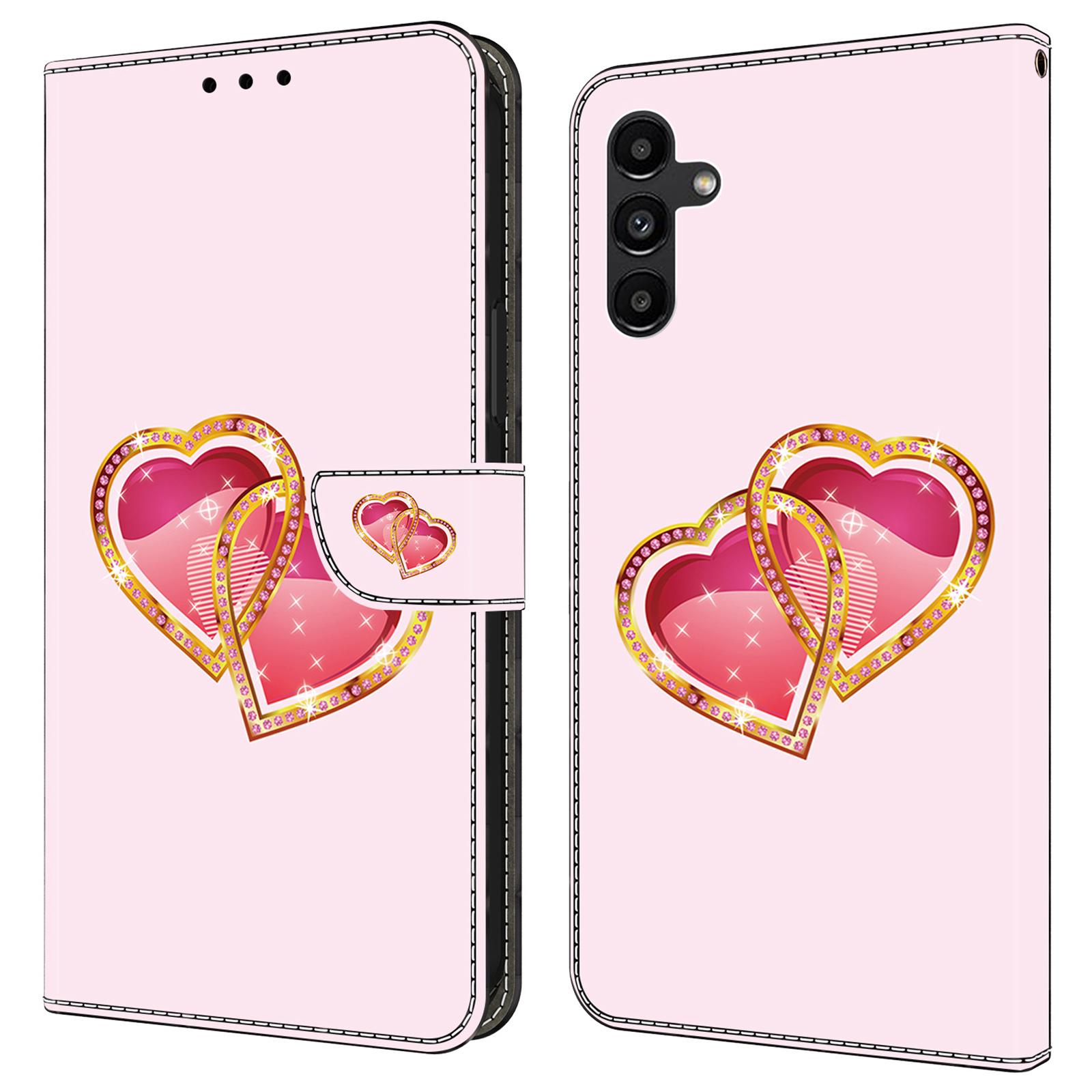 Чехол-книжка из кожи с узором для Samsung Galaxy S24 B