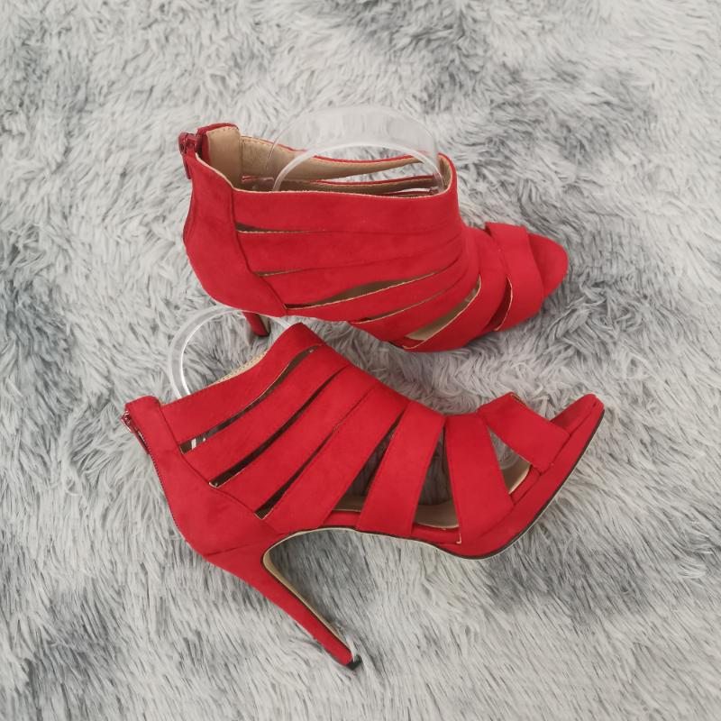 Yeni Moda gösterisi Kadın Sandalet Moda Seksi Yüksek Topuklu Platform Pompaları Peep Toe Sandalet Rahat Beyaz Kırmızı Düğün Ayakkabıları