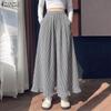 ZANZEA Women Casual Elastic Waist Loose Stripe Print Wide Leg Pants