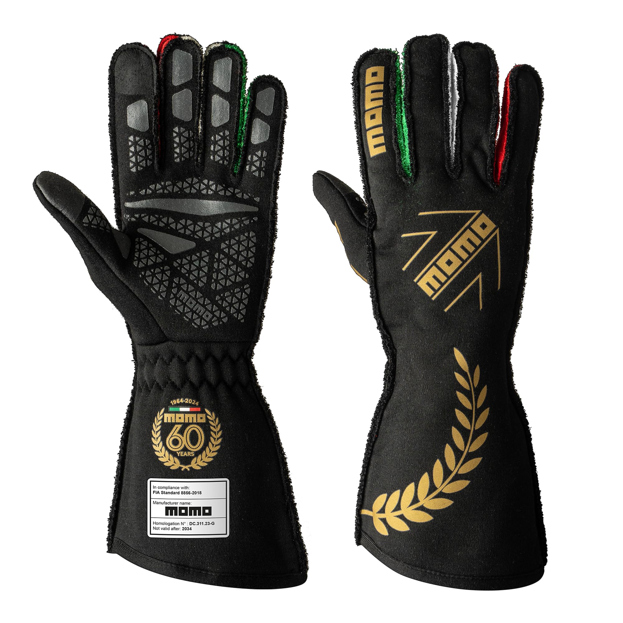

MOMO CORSA PRO ANNIVERSARY 60 Racing Size 10 Gloves, (L) чёрный