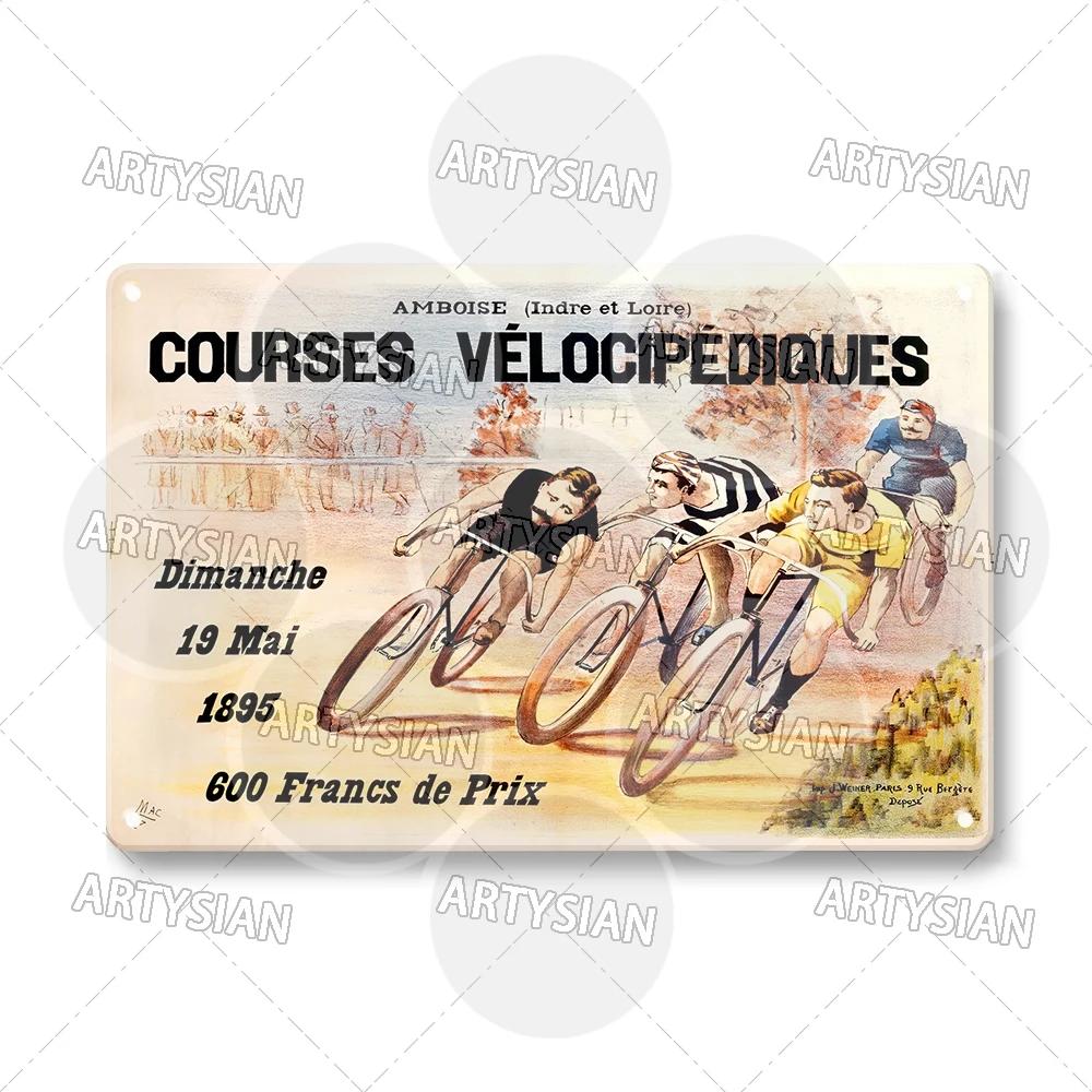 Tour de France Metal Sign Cycle Bicycle Racing Plaque Course de la Paix Championnat du monde Tour of Peace Vel’ d’Hiv Alcyon