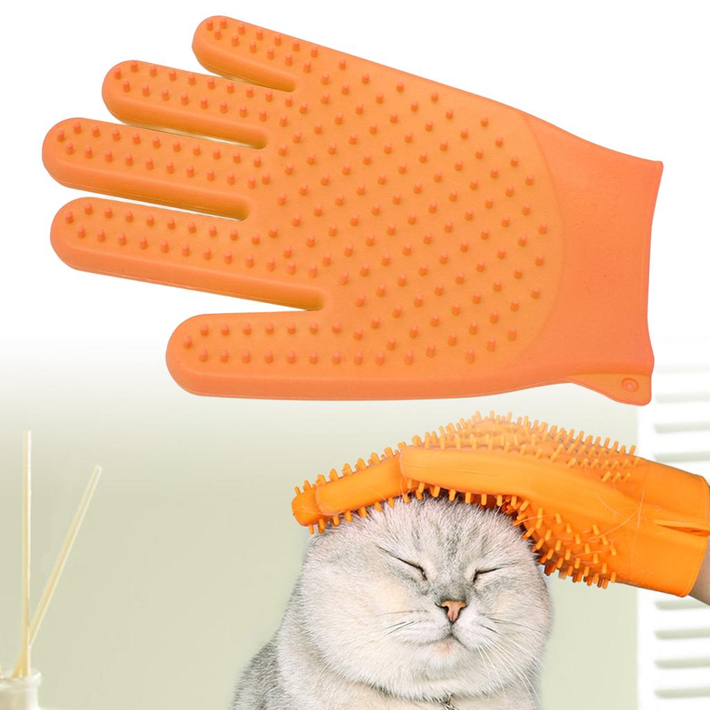 Pet Grooming Glove Silicone Double Sided Fast Frothing   Cat Hair Removal Glove for   and Short Hair