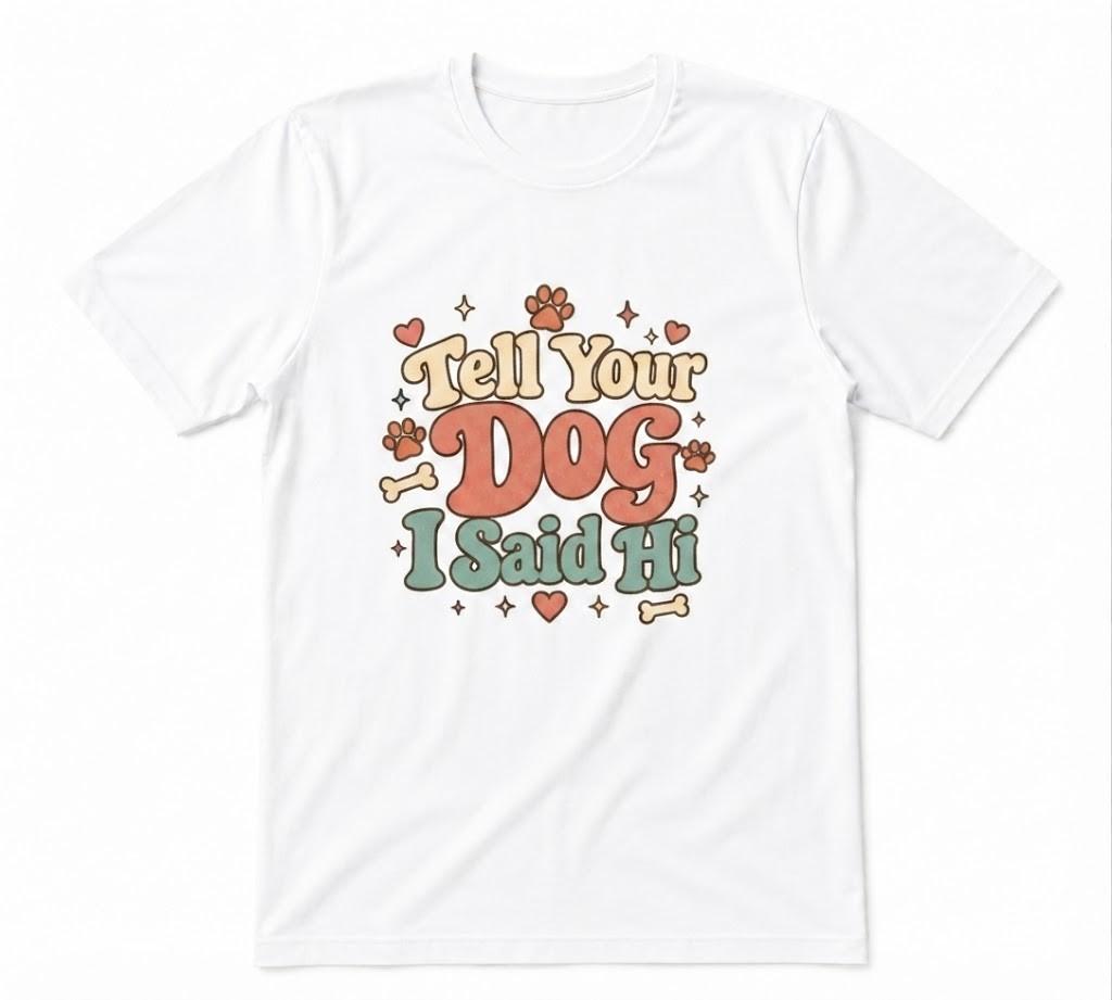 Tell Your Dog I Said Hi Funny Lover Dog Mom Dad White T-shirt