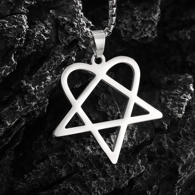 Wind Hollow Love Triangle Simple Plated Pendant Necklace 60CM(Necklace Long)